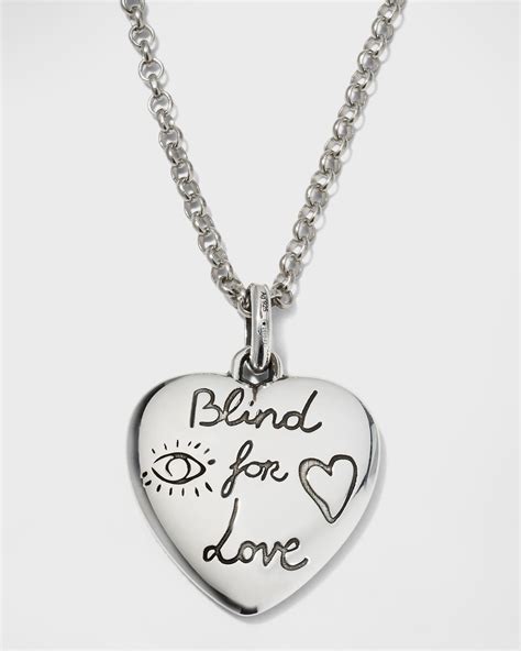 Gucci Blind for Love Sterling Silver Heart Necklace